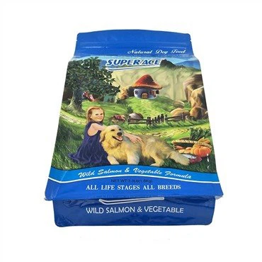 Litteäpohjainen koiranruoka pakkauspussi vetoketjulla